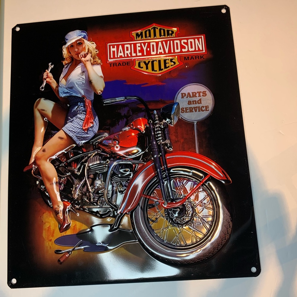 Retro Harley-Davidson Motorcycles Metal Sign  Mechanic Pin-Up Limited Edition